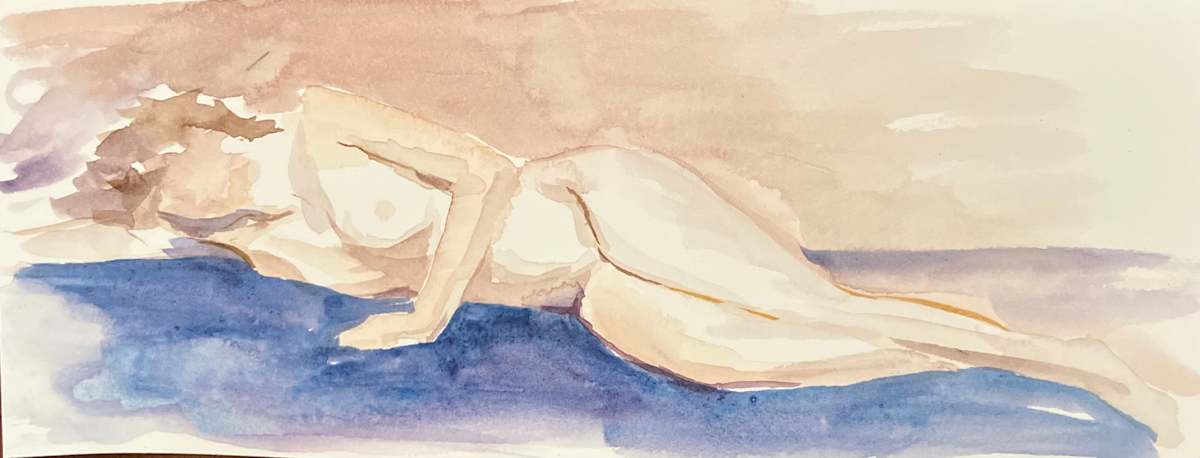 Reclining Nude With Blue By Sarah Griffin Thibodeaux Artwork Archive