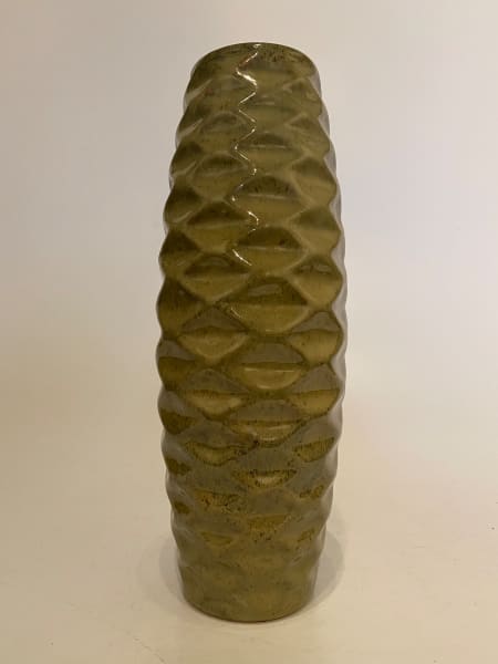 Ceramic Ikebana Vase With Diamond Pattern From The Collection Of Yume