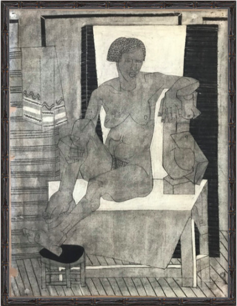Nude With Cubist Sculpture From The Collection Of Mgh Discovered Art