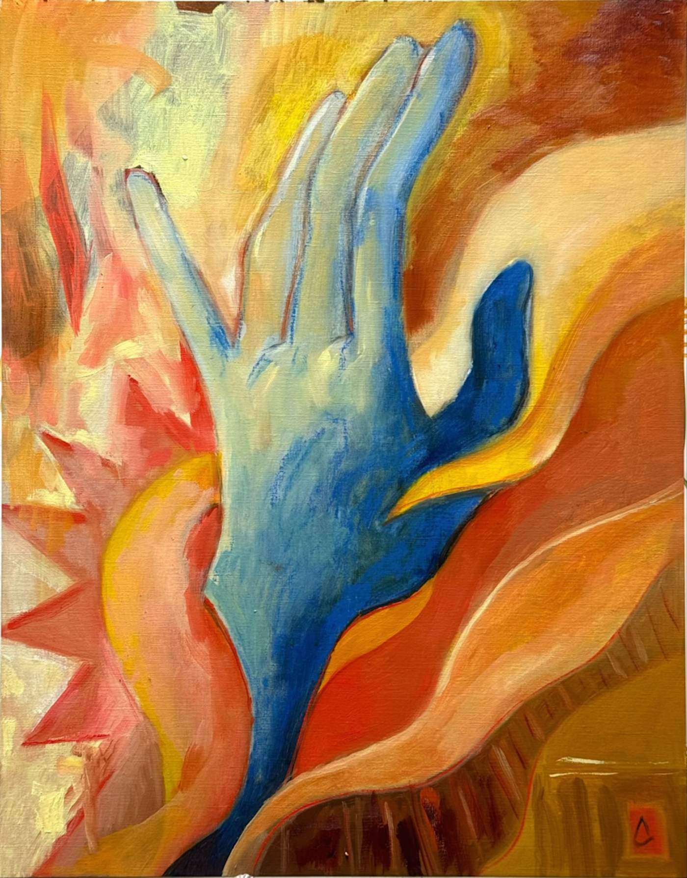 Blue hand (becoming)