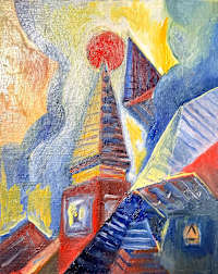 Red sun and Tower - view 6