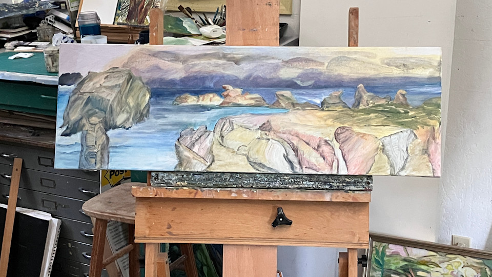 On the Easel in the Studio 1077- From the Bluff 