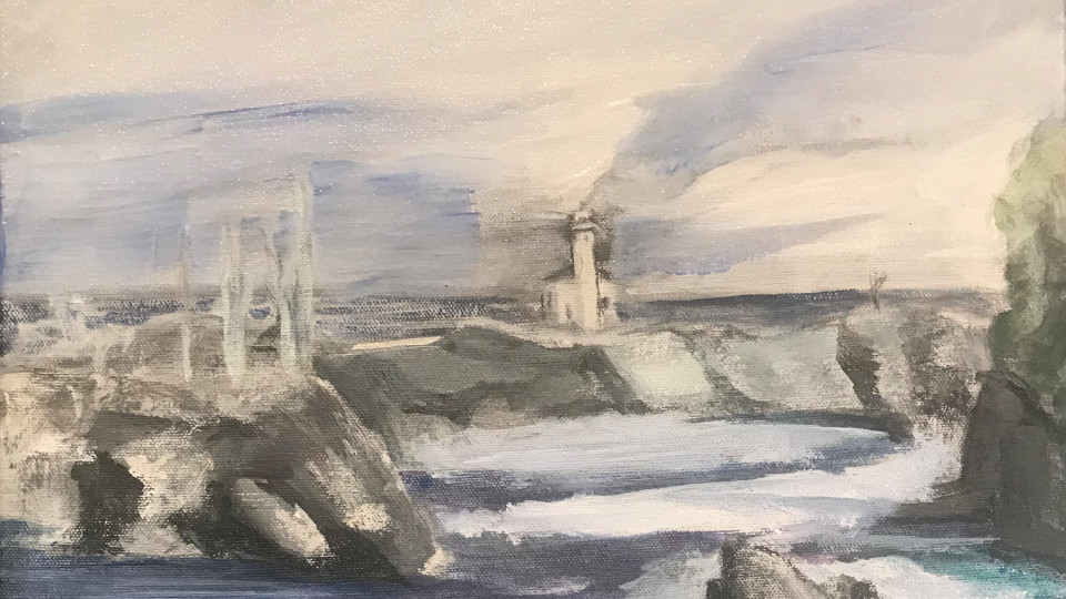 923-  detail -  Lighthouse at Cape Arago on the Oregon Coast—  see Portfolio page for full image