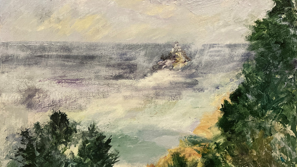 Tillamook Light in the Fog from Ecola State Park