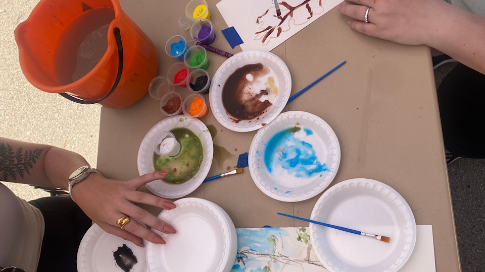 "Painting in the Pines" with Cristina Acosta at the Discovery Center in Big Bear Lake, California