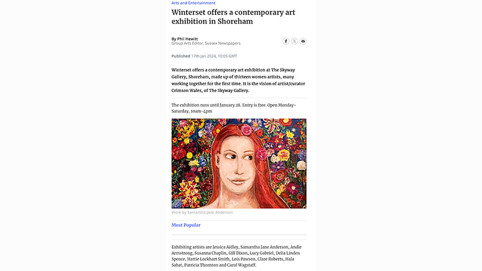 Sussex World Arts and Entertainment Press - Winterset Exhibition