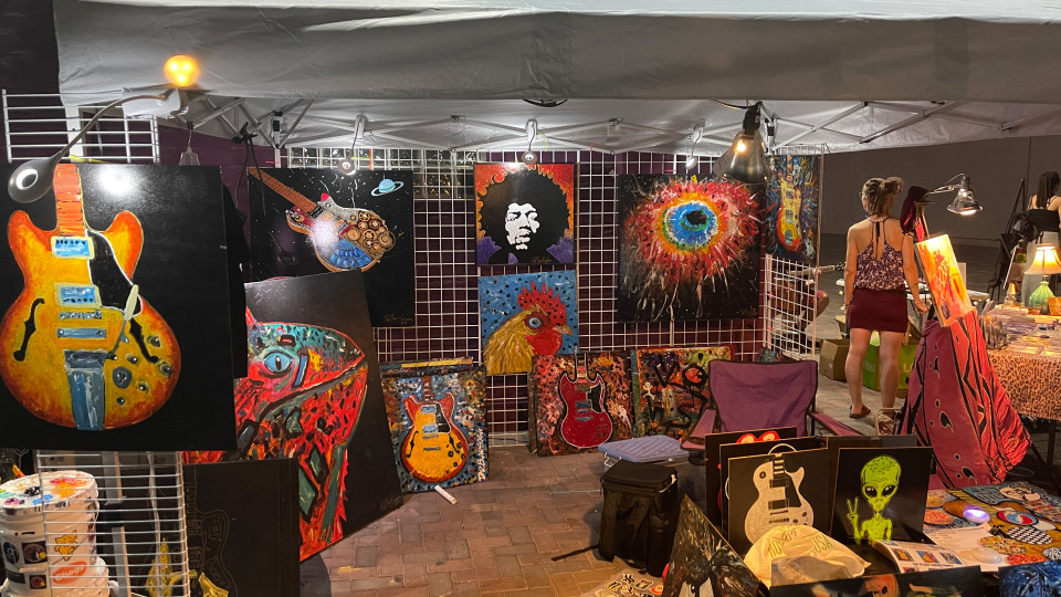 Las Vegas arts district vendor set up during first friday's