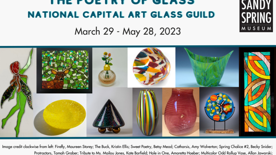 I'm excited! Three of my fused glass pieces are in the NCAGG show The Poetry of Glass at the Sandy Spring Museum. 