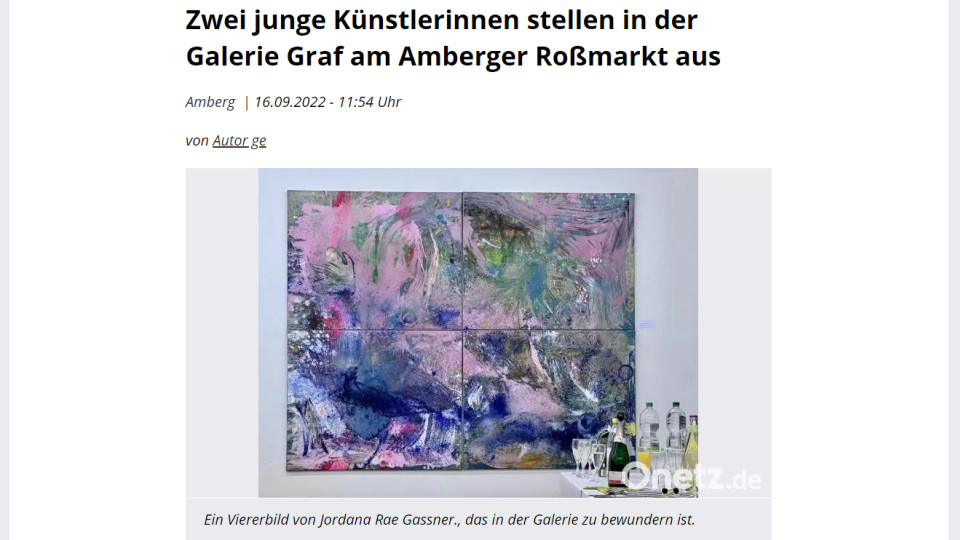 Zwei junge Künstlerinnen stellen in der Galerie Graf am Amberger Roßmarkt aus