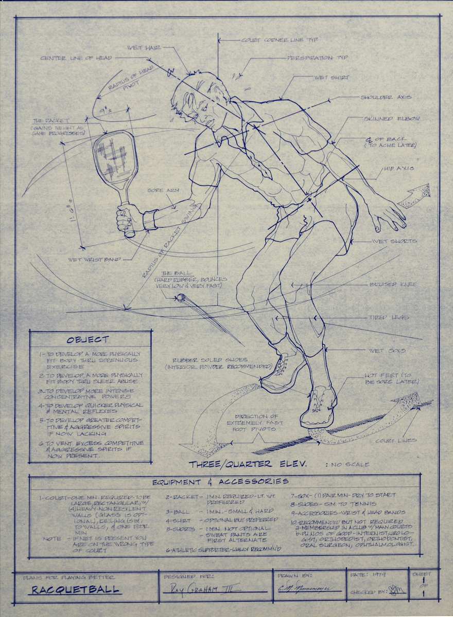 Plans for Playing Better Racquetball by C. M. Mumemeyer, Image 1.