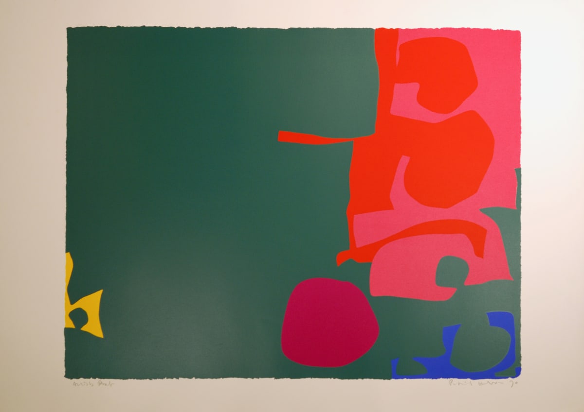 Interlocking Scarlet and Pink in Deep Green by Patrick Heron, Image 1.