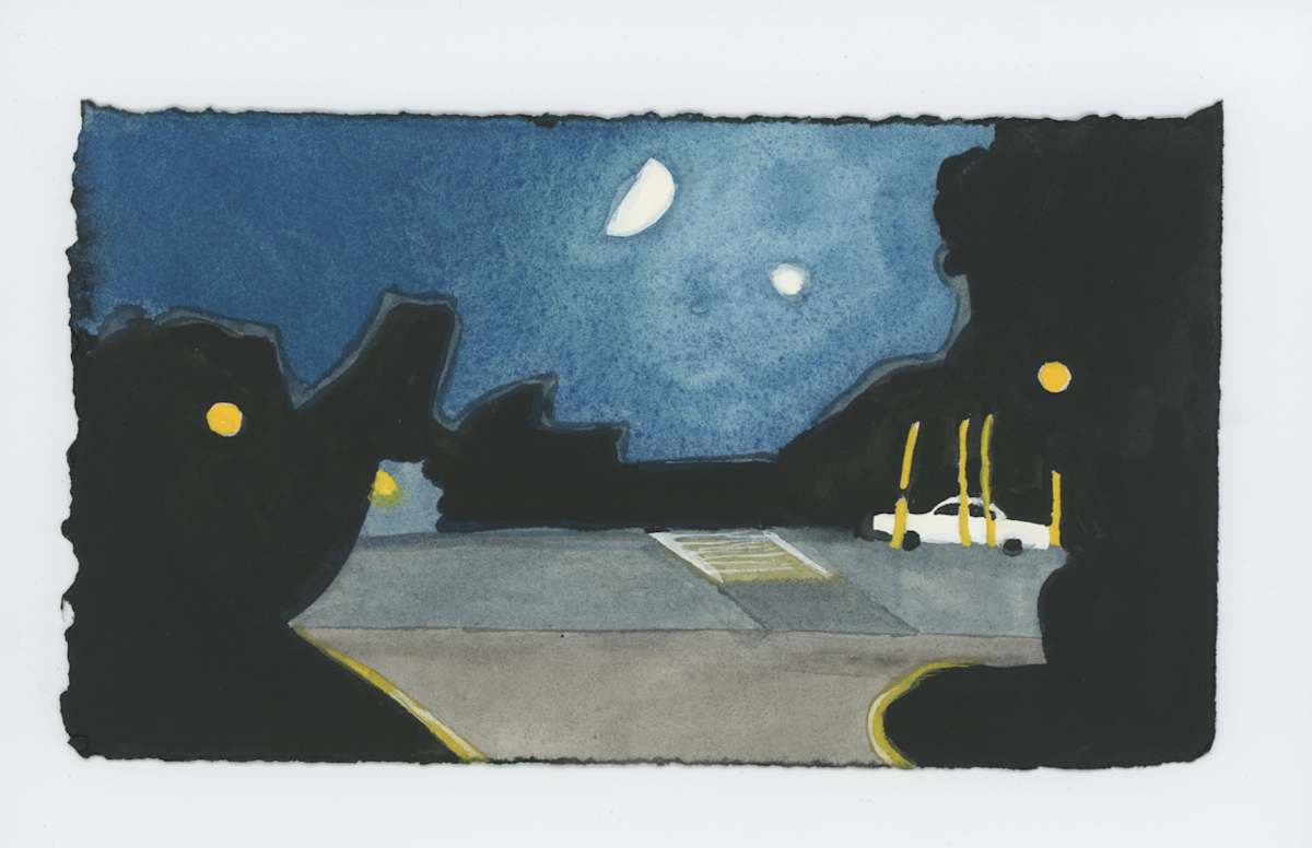 Walking Across MacArthur at Night, #1723, Image 1.