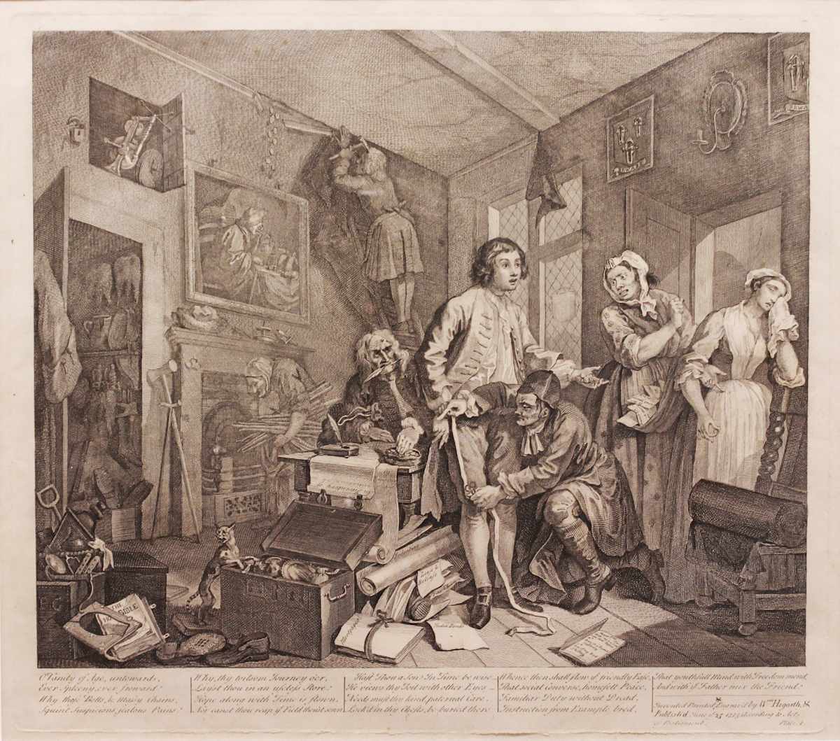 A Rake's Progress, Plate 1 by William Hogarth, Image 1.