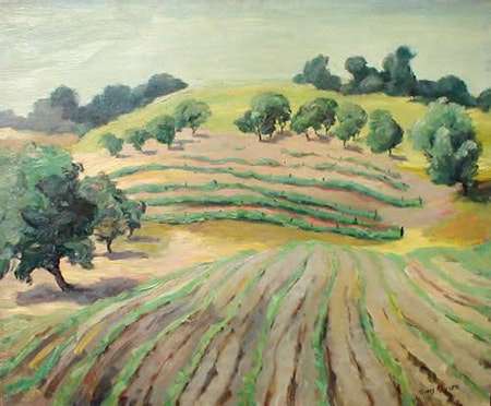 Crops and Trees on Rolling Hills by Tunis Ponsen, Image 1.