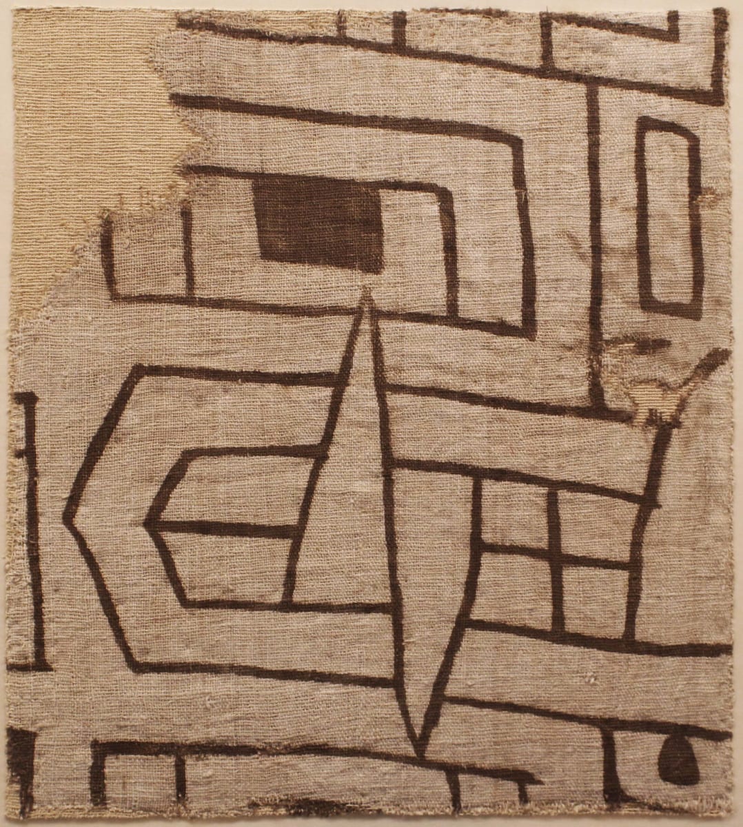 Chavinoid Paracas Textile Fragment (The Staff God, Jaguar's Head) by Unknown 