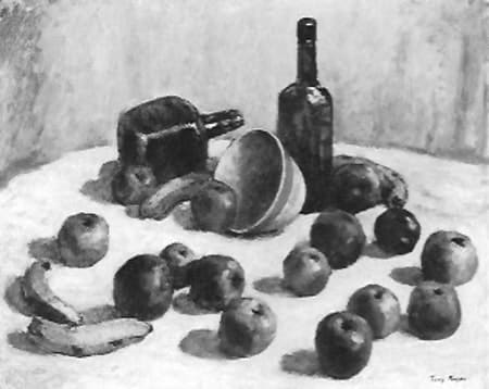 Still Life with Fruit and Bottles by Tunis Ponsen 