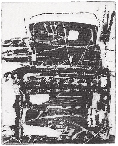 On The Road Again by Barbara Jacobs  Image: On the Road Again - Solar Plate Monoprint