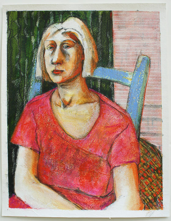 Woman in Blue Chair by Eve Whitaker 
