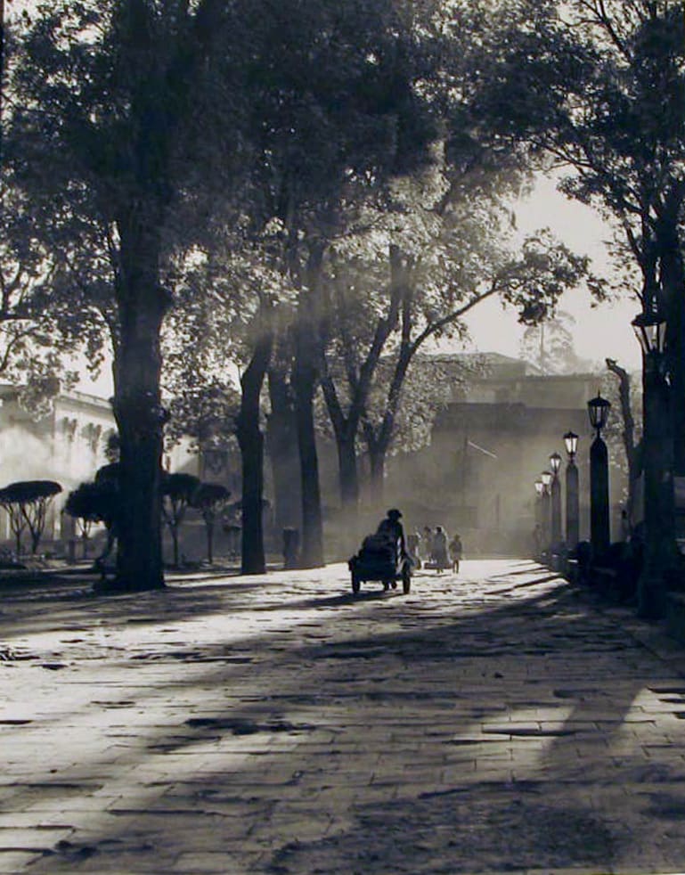 Early Morning on the Plaza, Patzcuano by Todd Webb 