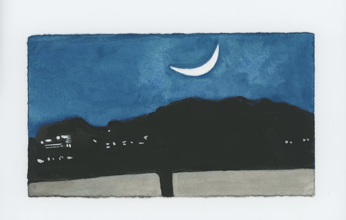 The Sliver Moon Over Virginia From the Whitehurst Freeway, #1828 by Raya Bodnarchuk, Image 1.