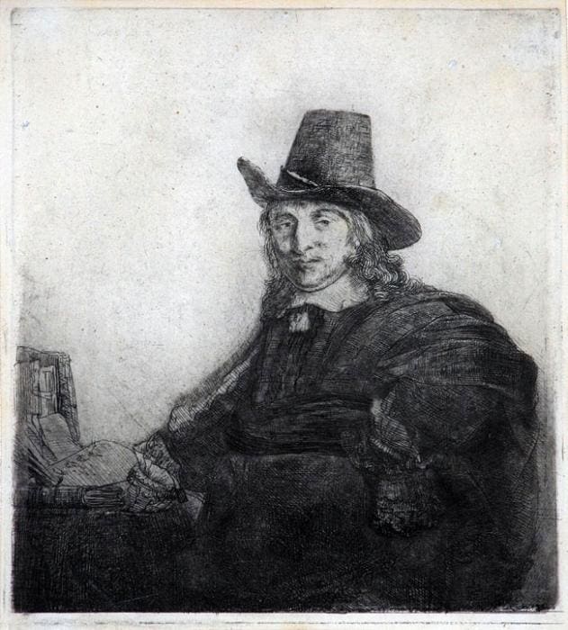 Portrait of Jan Asselyn by Harmenszoon Van Rijn Rembrandt, Image 1.