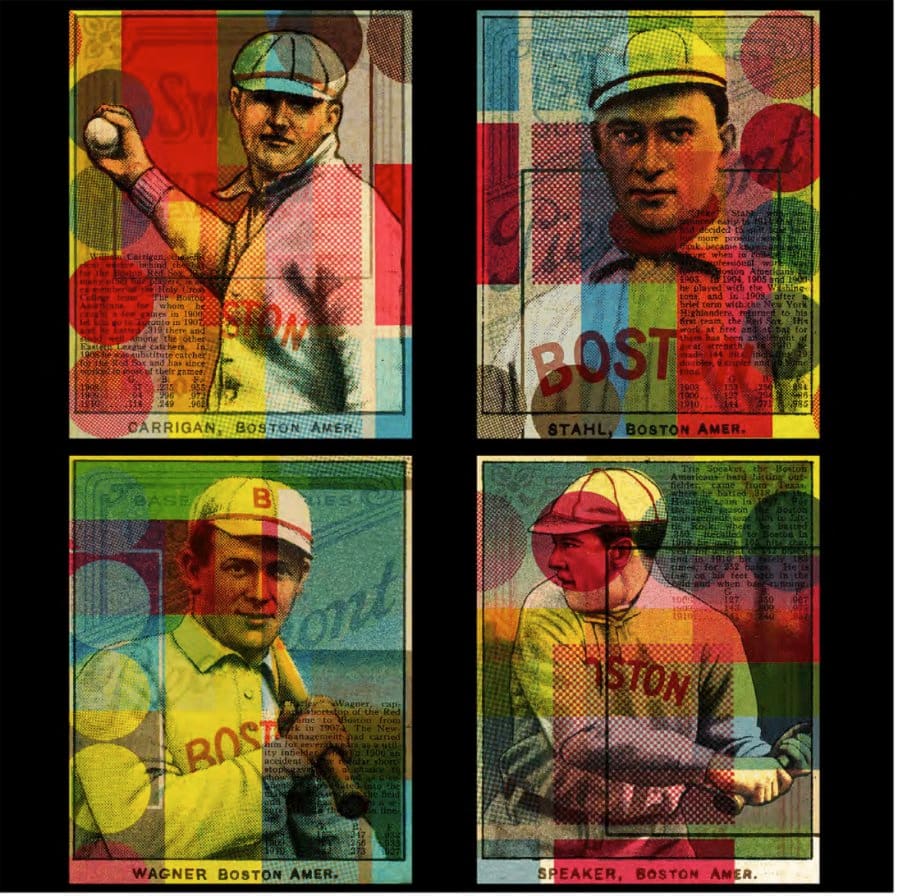 Baseball Cards: Bill Carrigan, Heinie Wagner, Jake Stahl, Tris Speaker by Joanne Kaliontzis 