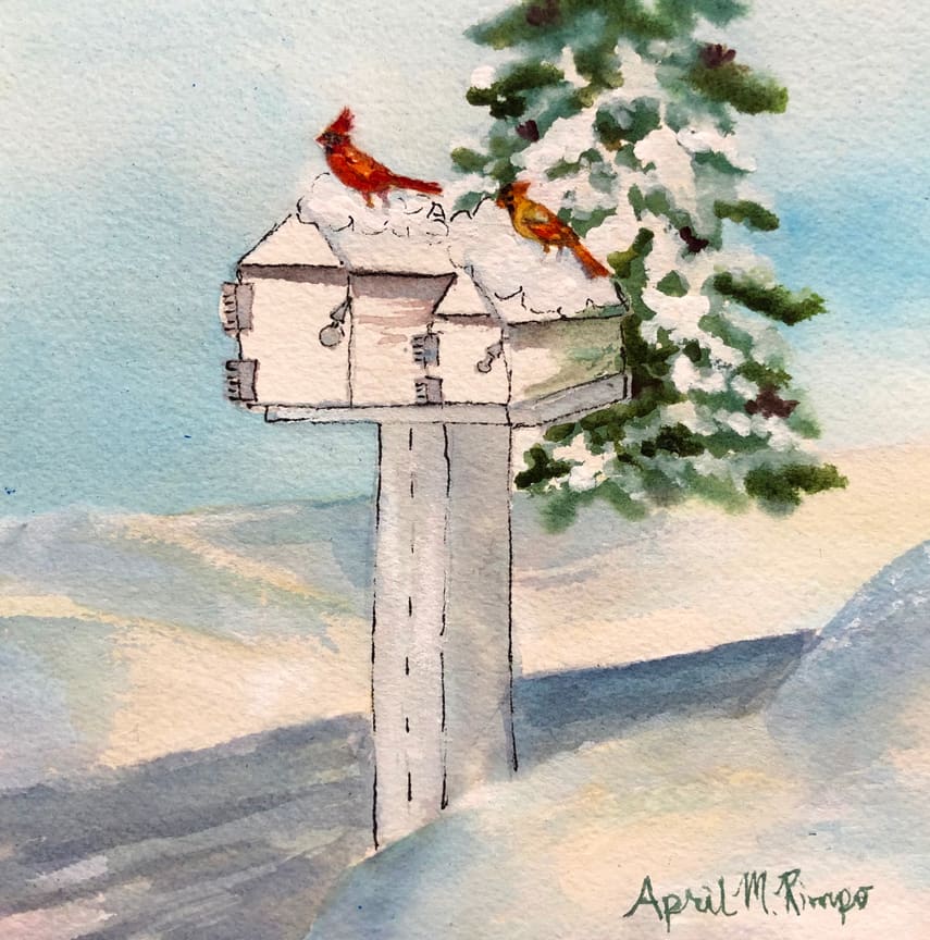 Cardinal's Favorite Perch by April Rimpo 