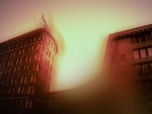 Melcher Street with Nickel Yellow and Rose Madder, 6:07pm by Jeffrey Heyne 