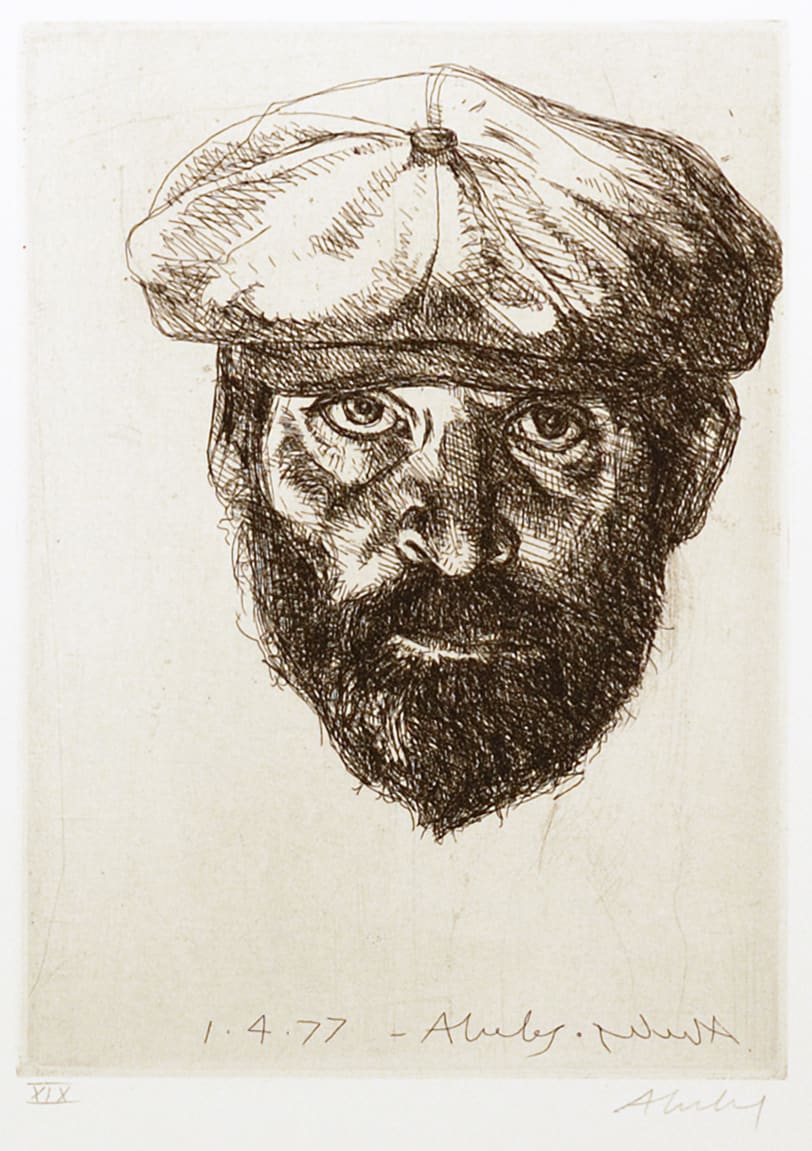 Self Portrait with Cap by Sigmund Abeles 