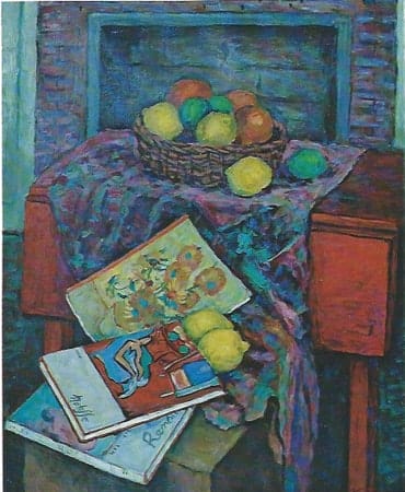 Still Life with Red Table by Tunis Ponsen, Image 1.