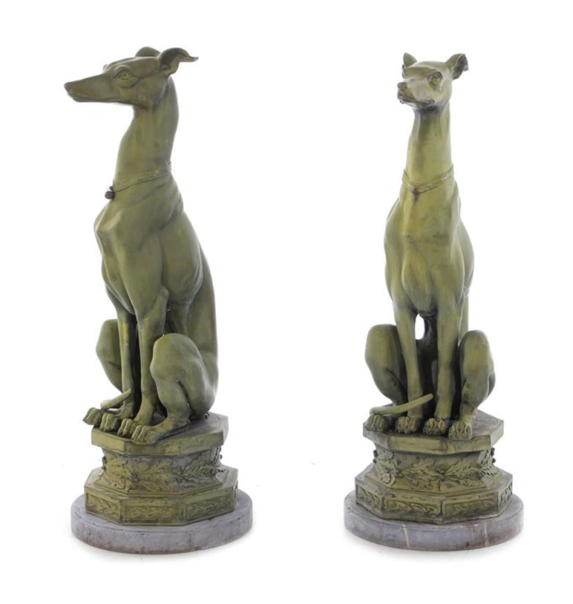 A Pair of Whippets by Alfred Barye 