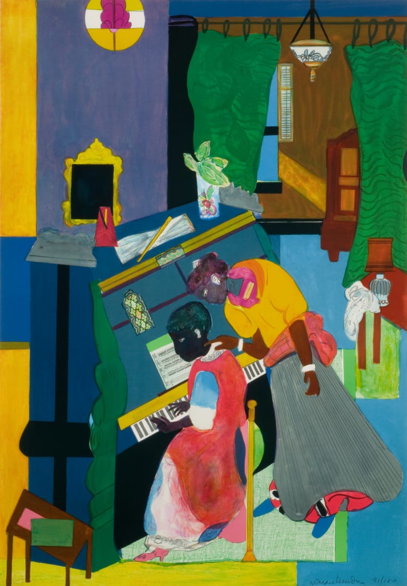 The Music Lesson by Romare Bearden 