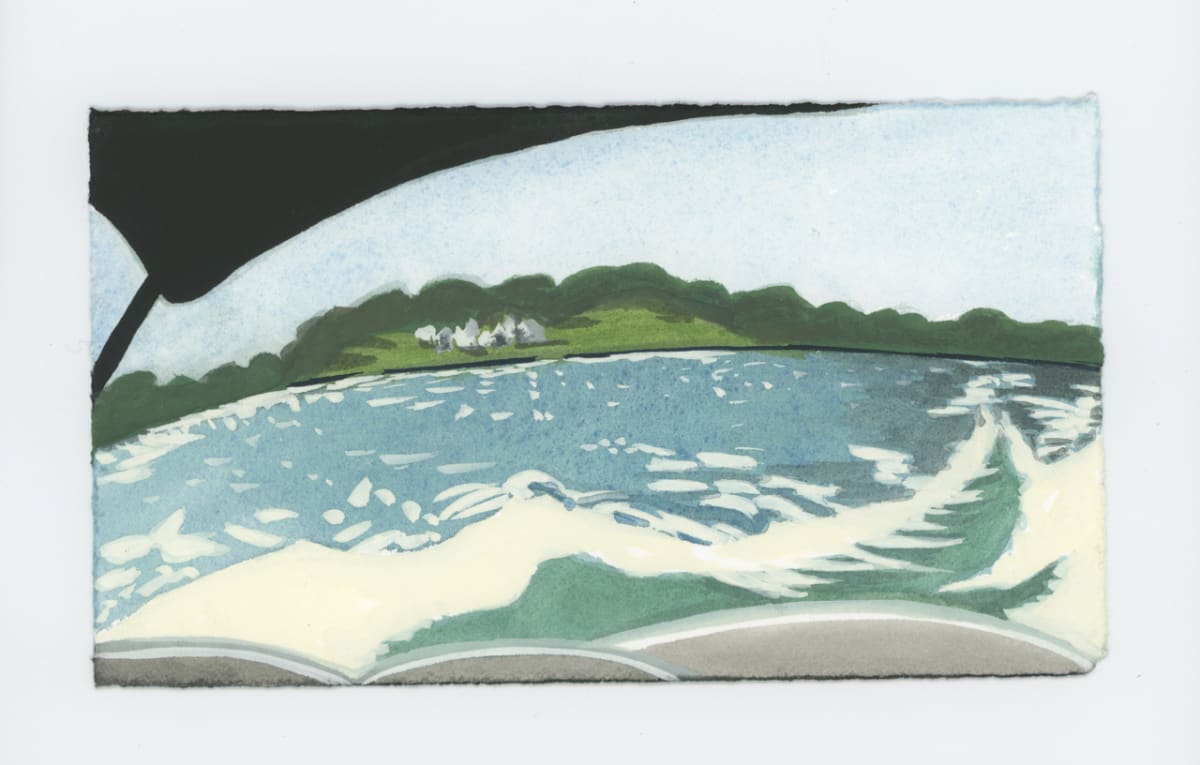 Lake Erie and the Wake Near Donald A Brown's Waterwood Estate Vermillion, #1766 by Raya Bodnarchuk, Image 1.