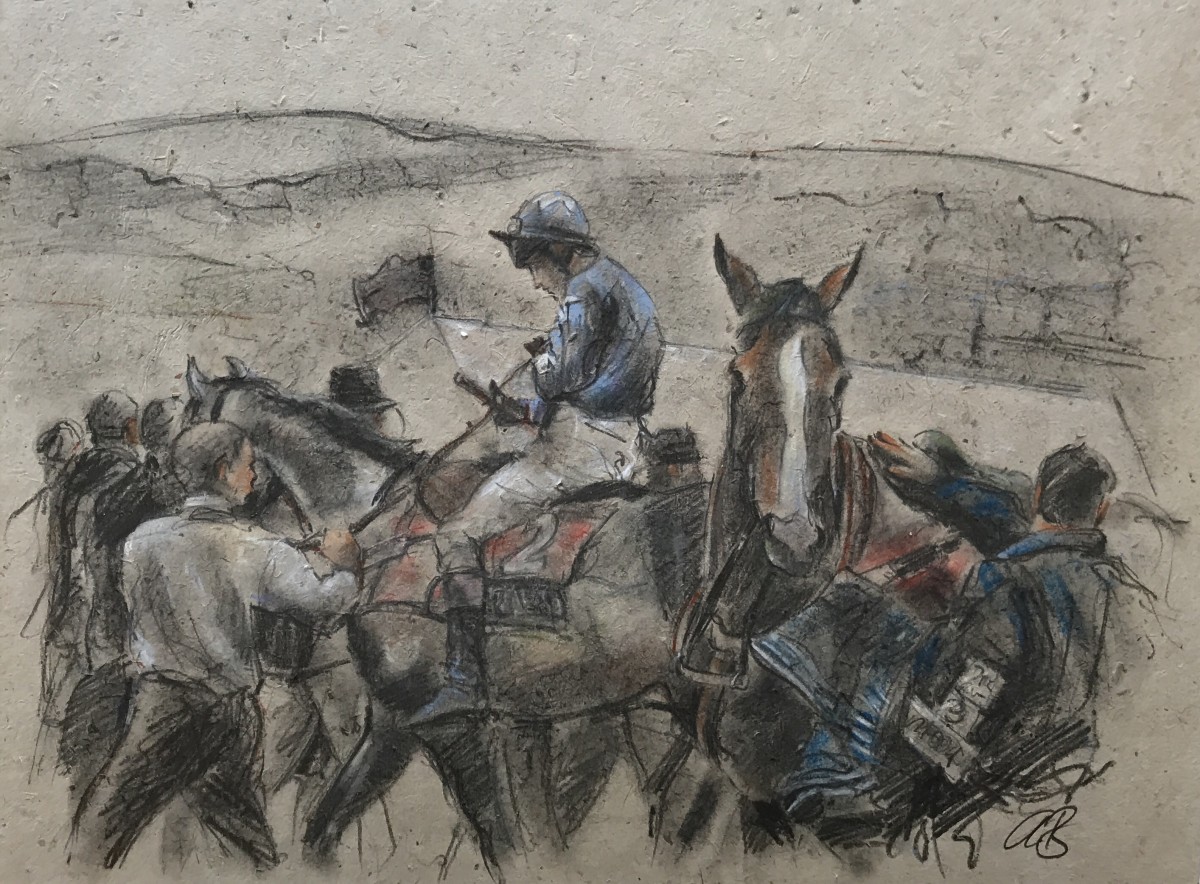 Two Horse, Jockey Up by Alan Brassington 