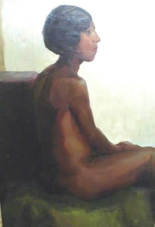 Seated Nude Woman by Tunis Ponsen 