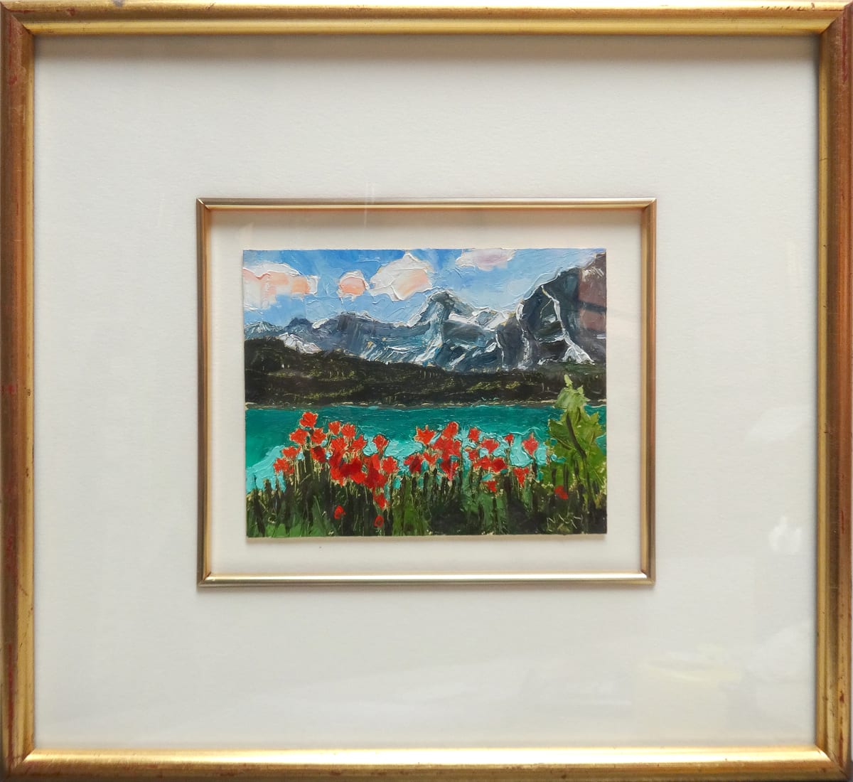 Mountain, Lake and Flowers by Gabor Nagy 
