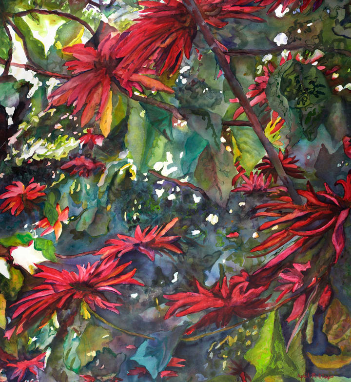 Poinsettia Tree by April Rimpo 