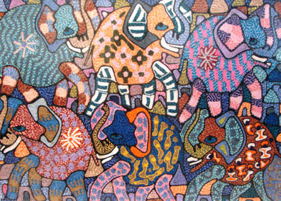 Untitled (Elephants) by Zacheus Olowonubi Oloruntoba 