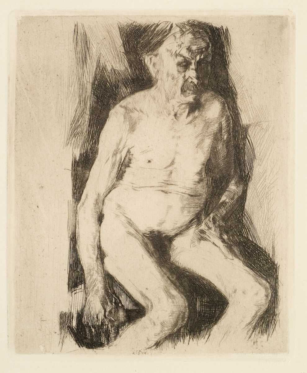 Sitzender Mannlicher Akt by Käthe Kollwitz, Image 1.