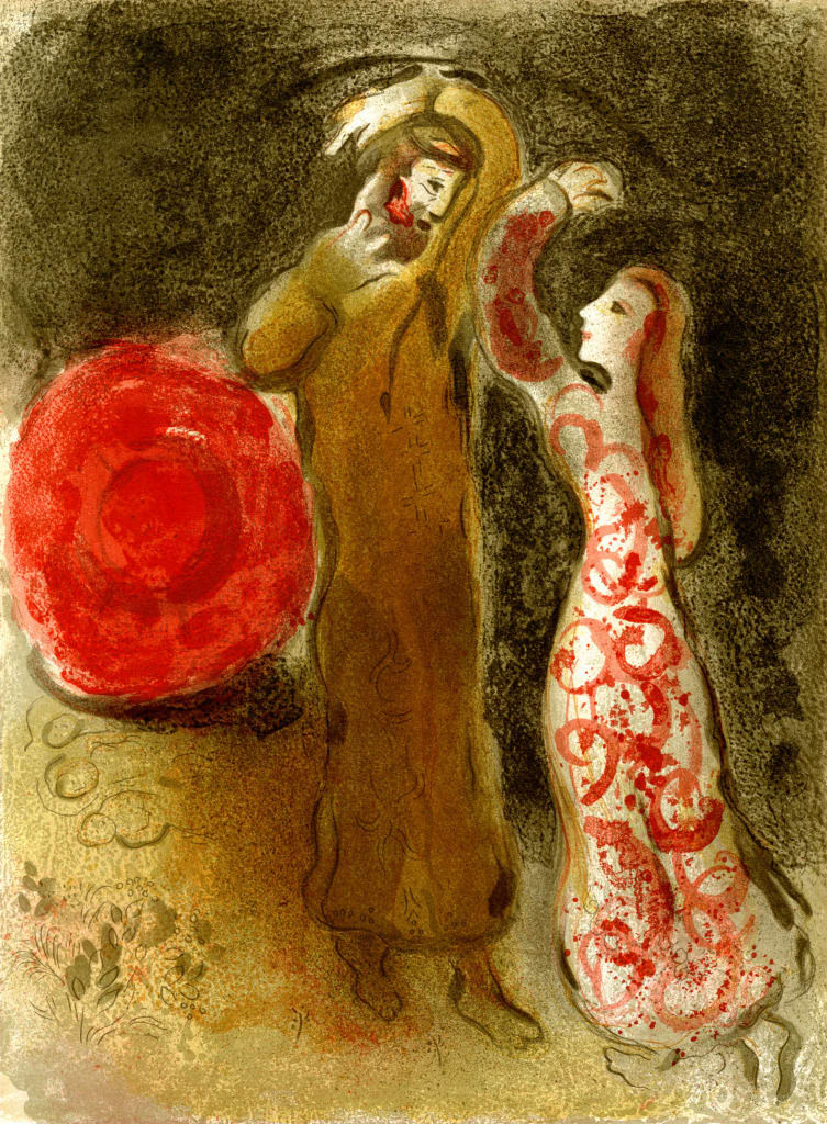 Rencontre de Ruth et de Boaz (The Meeting of Ruth and Boaz) by Marc Chagall 