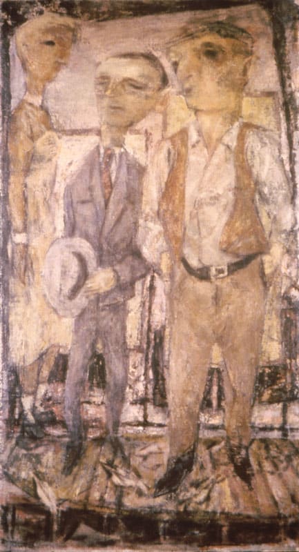 3 Figures on L Platform by Leopold Segedin, Image 1.