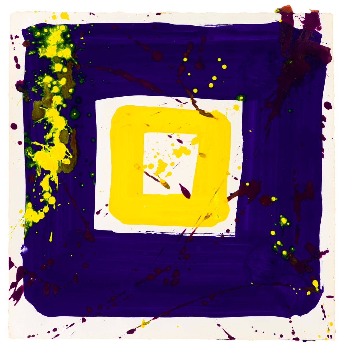 Untitled (SF83-147, Yellow and Blue Square) by Sam Francis 