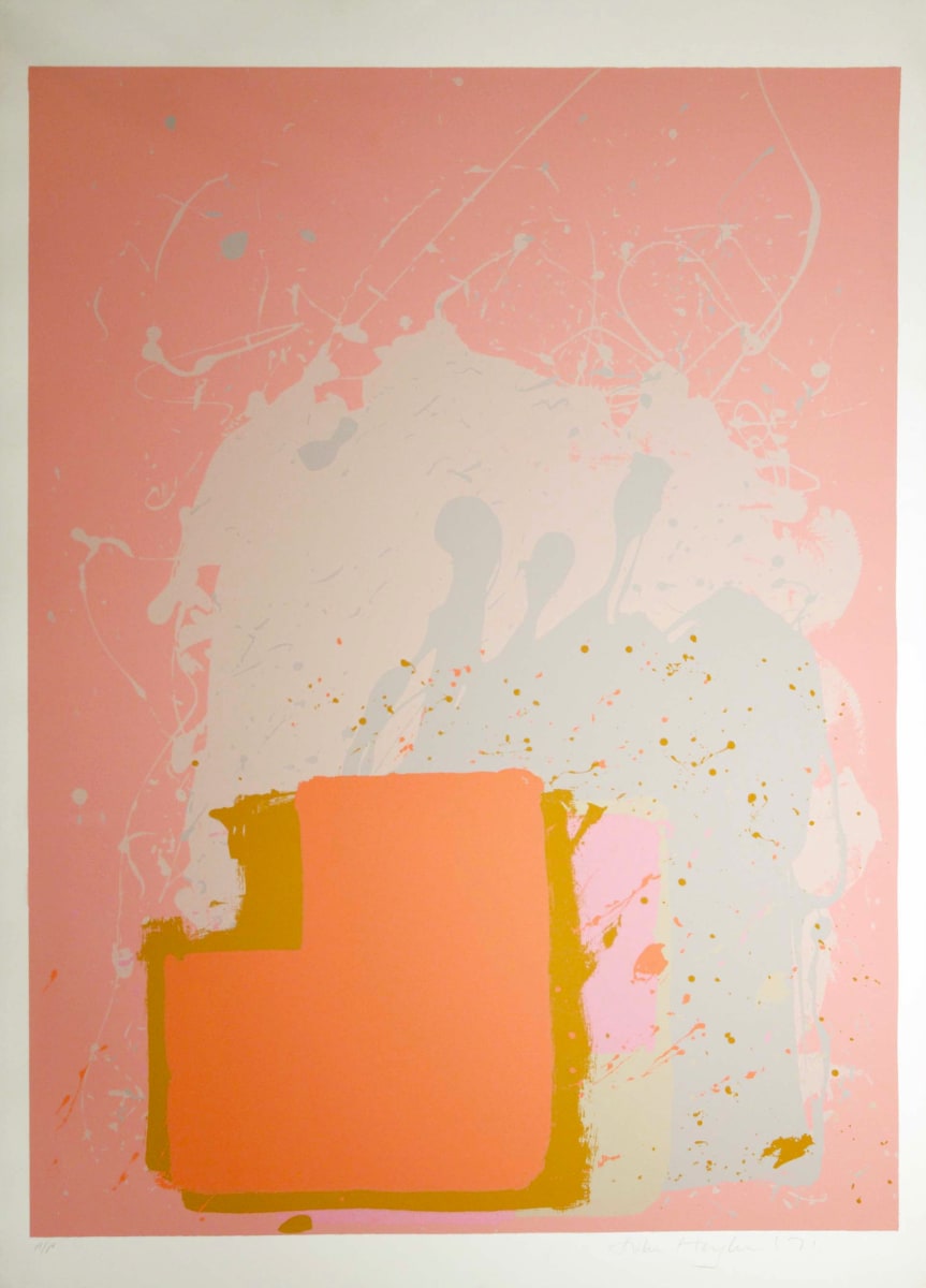 Red Block on Pink by John Hoyland, Image 1.