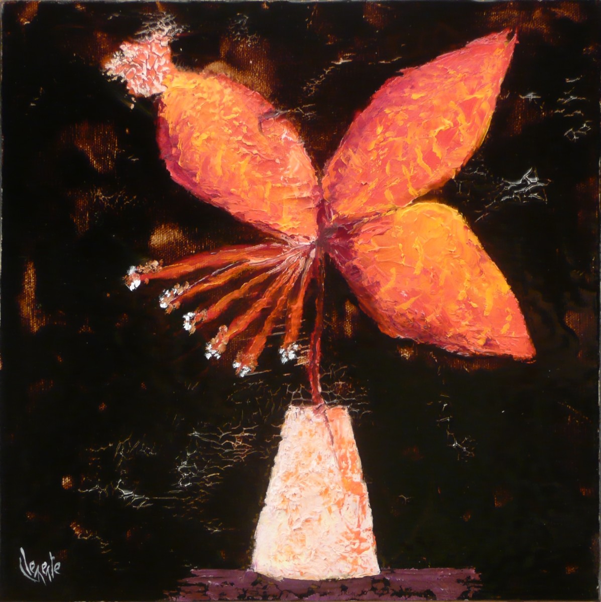 Flower with Vase by Clemente Mimun 