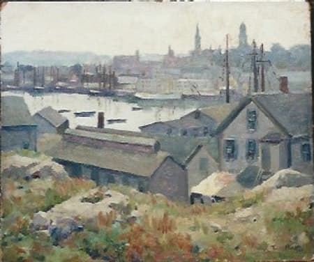 Harbor with Spires by Tunis Ponsen, Image 1.