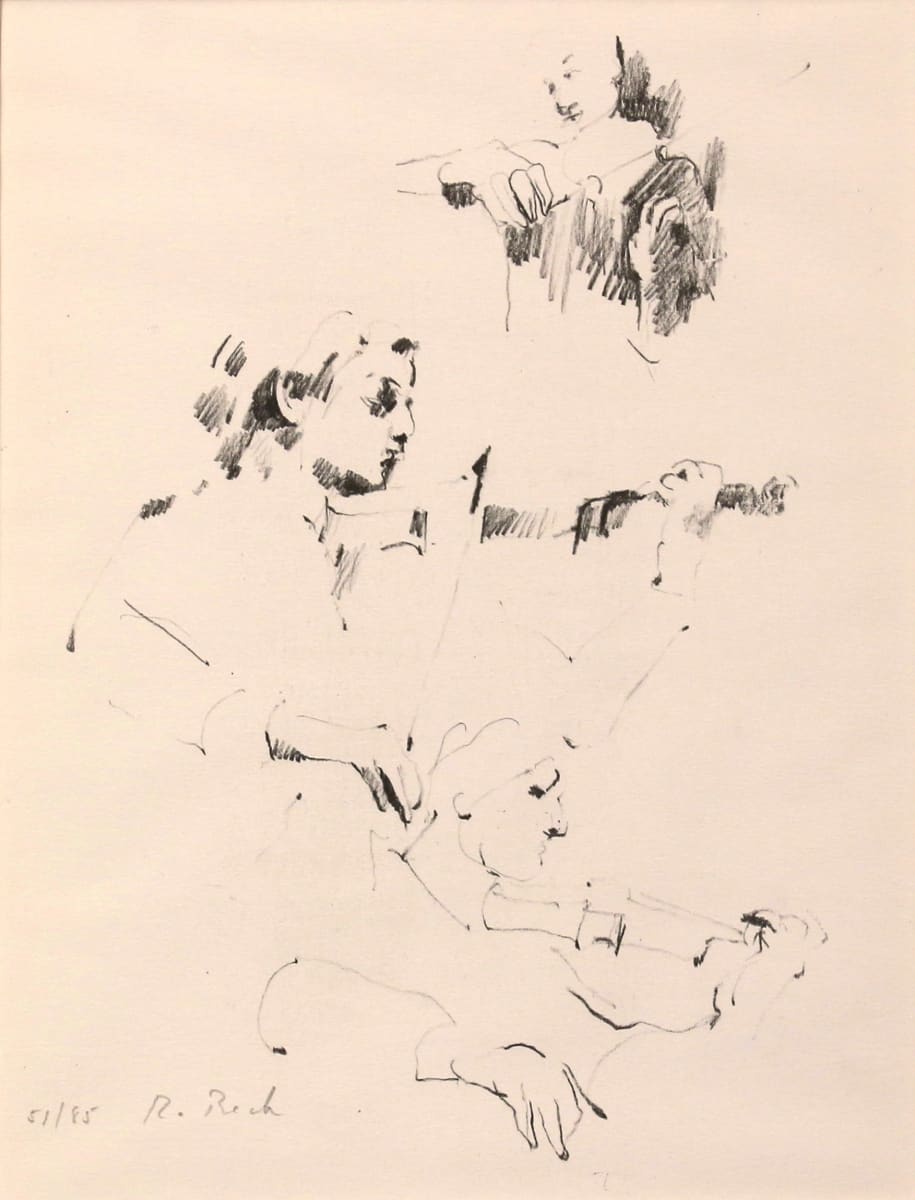 Violinist Sketches by Rosemarie Beck, Image 1.