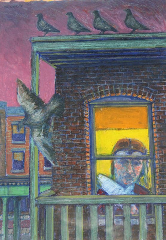 Pigeons at Dusk, Image 1.