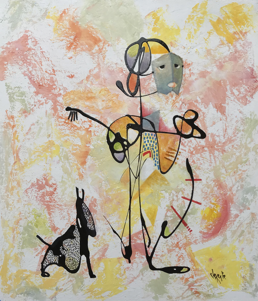 Men, Dog & Mask by Clemente Mimun 