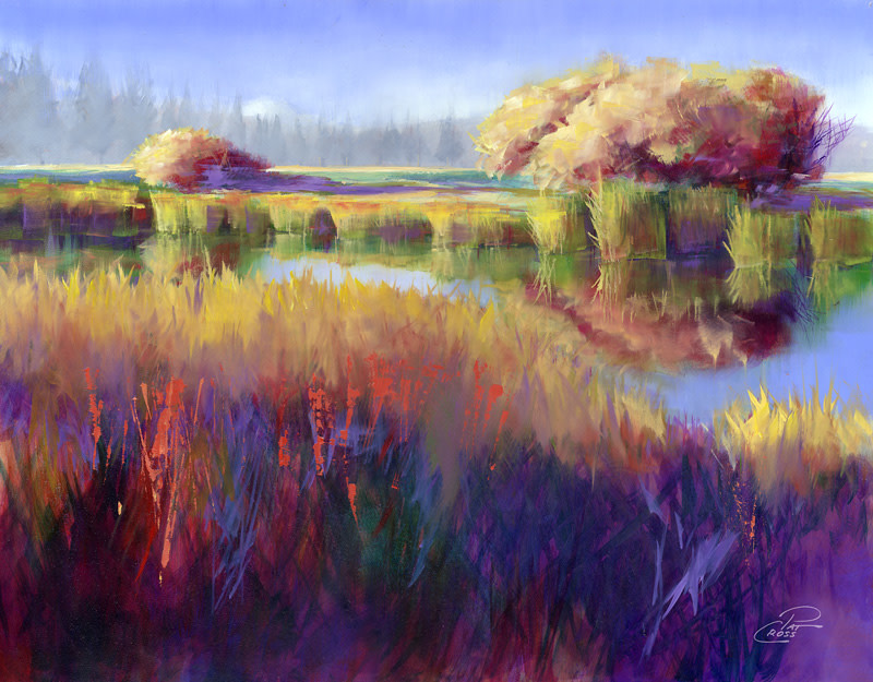 Autumn Sunriver Study by Pat Cross 