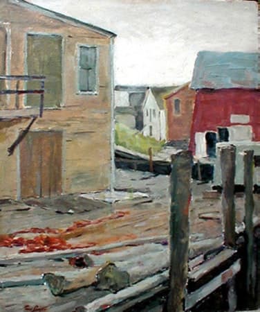 Wharf with Buildings by Tunis Ponsen 